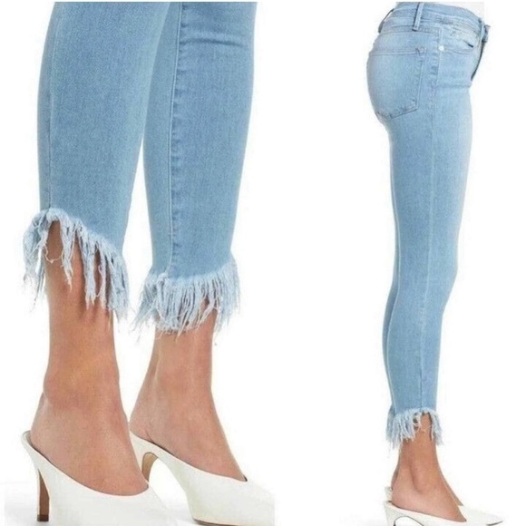 FRAME Le High Skinny Shredded Raw Hem Eling Jeans - Picture 3 of 9